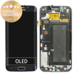 Samsung Galaxy S6 Edge G925F - Ecran LCD + Sticlă Tactilă + Ramă (Black Sapphire) - GH97-17162A, GH97-17317A, GH97-17334A Genuine Service Pack, Black
