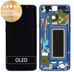 Samsung Galaxy S9 G960F - Ecran LCD + Sticlă Tactilă + Ramă (Coral Blue) - GH97-21696D, GH97-21697D Genuine Service Pack, Blue