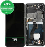 Samsung Galaxy S21 Ultra G998B - Ecran LCD + Sticlă Tactilă + Ramă (Phantom Black) TFT, Phantom Black