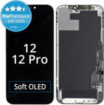 Apple Ecran Soft OLED pentru iPhone 12, 12 Pro, Sticlă tactilă cu ramă, FixPremium