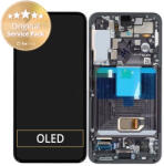 Samsung Galaxy S22 S901B - Ecran LCD + Sticlă Tactilă + Ramă (Phantom Black) - GH82-27520A, GH82-27521A Genuine Service Pack, Phantom Black