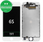 Apple Ecran pentru iPhone 6S, White, Sticlă tactilă cu ramă, Silver