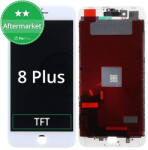 Apple Ecran pentru iPhone 8 Plus, White, Sticlă tactilă cu ramă, White