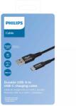 Philips Кабел Philips DLC5206A/00, от USB A(м) към USB C(м), 2m, черен (DLC5206A/00)