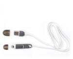 SBOX Кабел Sbox 2IN1W, от USB Type A(м) към USB Micro/Lightning(м), 1m, бял (2IN1W)