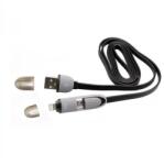 SBOX Кабел Sbox USB 2IN1W, от USB A(м) към microUSB Type B(м) и Lightning(м), 1.0м, черен (USB 2IN1B)