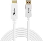 Sandberg Кабел Sandberg SNB-509-16, от DisplayPort(м) към HDMI(м), 4K@60Hz, 2m, бял (SNB-509-16)