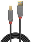 Lindy Кабел Lindy Anthra Line, от USB Type-A 3.0 (м) към USB Type-B 3.0 (м), 0.5 м, черен (LNY-36740)