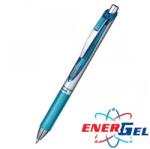 Pentel Автоматичен ролер Pentel Energel BL77 26815, син цвят на писане, дебелина на линията 0.7 mm, гел, сребрист, цената е за 1бр. (продава се в опаковка от 12бр. ) (OK26815)