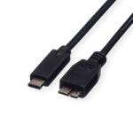 Roline Кабел Roline 11.02. 9006, от USB Type C(м) към USB Micro B 3.0(м), 1m, черен (11.02.9006)