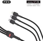 PZX Кабел PZX V136, от USB Type A/C/Lightning(м) към USB Type A/C/Lightning(м), 1.2m, черен (V136)