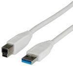 Roline Кабел Roline S3002-50, USB 3.0 A(м) към USB 3.0 B(м), 1.8m, бял (S3002-50)