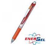 Pentel Автоматичен ролер Pentel Energel BL77, оранжев цвят на писане, дебелина на линията 0.7 mm, гел, сребрист, цената е за 1бр. (продава се в опаковка от 12бр. ) (OK26811)