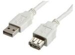 Roline Кабел ROLINE S3113-100, USB A(м) към USB A(ж), 3m, бял (S3113-100)