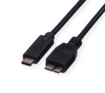 Roline Кабел Roline 11.02. 9005, от USB Type C(м) към USB Type Micro B 3.0(м), 0.5m, черен (11.02.9005)