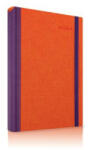 Herlitz Agenda datata ro a5, 352 pagini, coperta din piele sintetica, premium deluxe borneo, culoare portocaliu / mov, 2024 (2024-9493880)