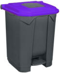 PLANET Szelektív hulladékgyűjtő konténer, műanyag, pedálos, antracit, kék, 50L (UP226K)
