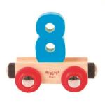Bigjigs Toys Wagon șine de tren din lemn - Numărul 8 (DDBR138) Trenulet