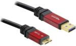 Delock USB kábel 1 x USB 3.0 dugó A- 1 x USB 3.0 mikró dugó B, 5 m, piros, fekete, aranyozott