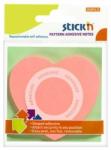Stick'n STICK N Bloc de notițe autocolante, în formă de inimă, 70x70 mm, 50 de foi, STICK N, roz (21545)