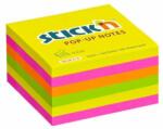 Stick'n STICK N Pachet de blocnotes autocolante, "Z", 76x76 mm, 6x100 coli, STICK N, culori neon (21848)