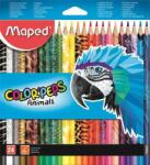 Maped Set de creioane colorate, triunghiulare, MAPED Color`Peps Animal, 24 de culori diferite (832224FC)