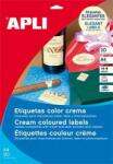 APLI Etichetă APLI, 210x297 mm, color, APLI, crem, 20 de etichete pe pachet (11802)