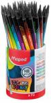 Maped Creion de grafit cu gumă de șters, suport pentru creion, HB, triunghiular, MAPED Black`Peps Energy, 6 modele diferite (852002)