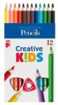 ICO Set de creioane colorate, triunghiulare, groase, ICO "Creative kids", 12 culori diferite (7140133002)