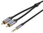 Vention Cablu Audio Jack 3.5mm Tata la 2x RCA Tata, Vention, 5m, Gri (BCNBJ) (BCNBJ)