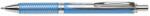 Pentel Roller 0, 35mm, corp metalic albastru ciel, pentel energel bl407s-a, culoare de scris albastru (BL407S-A)