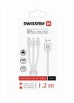 SWISSTEN Cablu universal de date și încărcare 3 în 1 (Lightning MFI, Type-C, micro USB) 1, 2 m, argintiu (72501102)
