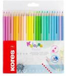 Kores Set de creioane colorate, triunghiular, KORES "Kolores Pastel", 24 de culori pastelate (93321)