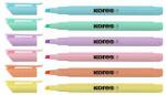 Kores Highlighter set, 0, 5-5 mm, KORES , 6 culori pastelate diferite (36246)