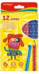 Keyroad Set de creioane colorate groase triunghiulare groase 12 buc/blister keyroad jumbo culori mixte (KR971349)