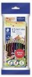 Noris STAEDTLER Set de creioane colorate, hexagonal, cu creion de grafit și gumă de șters, STAEDTLER "Noris 185", 12 culori diferite (61 SET6)