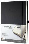 Sigel A/5 exclusiv cu grilă pătrată Notebook 97 foi (copertă tare) #black (CO121)
