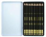 Kores Set de creioane grafit, cutie metalică, triunghiulară, KORES GRAFITOS, 12 durități diferite (92162)