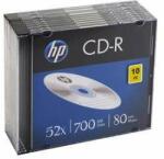 HP CD-R, 700 MB, 52x, 10 discuri, cutie subțire, HP (69310)