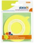 Stick'n STICK N Blocnotes autocolant, cu bule, 70x70 mm, 50 de foi, STICK N, galben (21544)