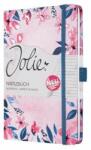 Sigel Notebook, exclusiv, 135x203 mm, cu linii, 87 pagini, copertă tare, SIGEL "Jolie", Loose Florals Olive (JN337)
