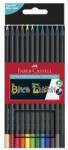Faber-Castell Set de creioane colorate, triunghiulare, FABER-CASTELL Black Edition, 12 culori diferite (116412)