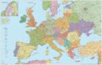 Stiefel Hartă de perete STIEFEL, 136x90 cm, bandă metalică, Harta auto a Europei, STIEFEL (12049500FLP)