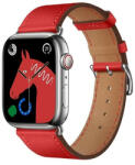 Apple Watch 1-6, SE, SE (2022) (42 / 44 mm) / Watch 7-8 (45 mm) / Watch Ultra (49 mm), bőr pótszíj, állítható, Hoco WA17, piros