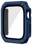 Apple Watch 1-3 (38 mm), Műanyag védőkeret, kijelzővédő üveggel, közepesen ütésálló, szíj nélkül, sötétkék - tok-shop