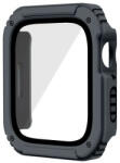 Apple Watch 1-3 (38 mm), Műanyag védőkeret, kijelzővédő üveggel, közepesen ütésálló, szíj nélkül, szürke - pixato
