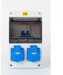 TP Electric Szerelt ipari doboz installációval, 130x220mm, 2x(2P+F), IP44, 2x(1PC16A) kismegszakítóval (TP-3318-200-0000K) (TP-3318-200-0000K)