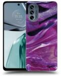 Picasee Husă neagră din silicon pentru Motorola Moto G62 - Purple glitter