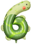 Partydeco Számos lufi 34" 86cm óriás állatos szám, számjegy 6-os, teknős (LUFI168725)