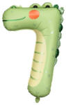 Partydeco Számos lufi 34" 86cm óriás állatos szám, számjegy 7-es, krokodil (LUFI871304)